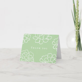 Minimalist Botanical Modern Wedding Thank You Card