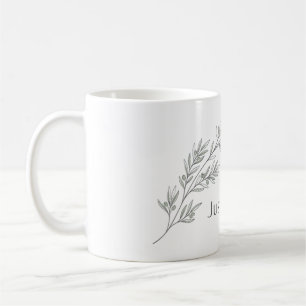 ​Minimalist Botanical Olive Branch Line Art Coffee Mug