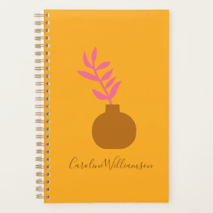 Minimalist Botanical Plant Art in Yellow Custom Planner