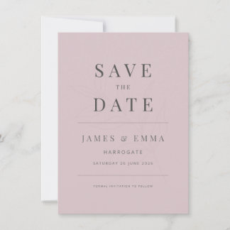 Minimalist Botanical Save the Date Dusky Rose