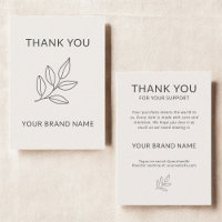 Minimalist Botanical Small Business Thank You