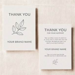 Minimalist Botanical Small Business Thank You Card
