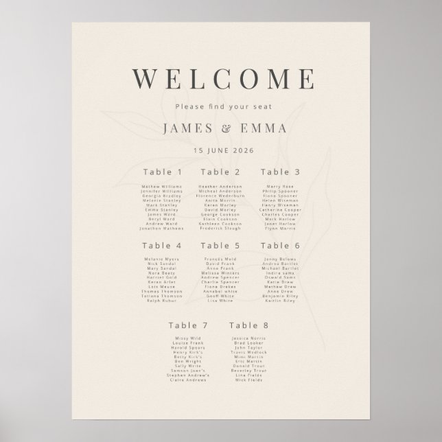 Minimalist Botanical Wedding (8) Soft Beige Poster (Front)