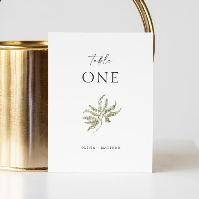 Minimalist Botanical Wedding | Elegant Modern Fern Table Number (Creator Uploaded)
