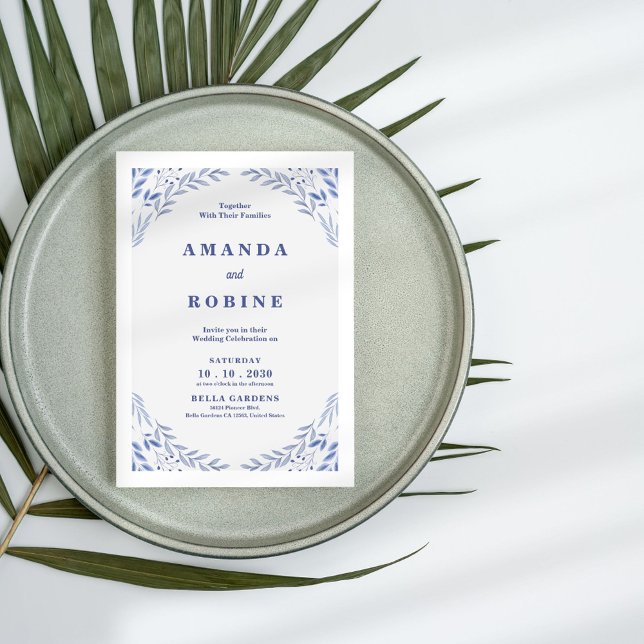 Minimalist Botanical Wedding Invitation (Creator Uploaded)