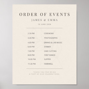 Minimalist Botanical Wedding Sign Soft Beige