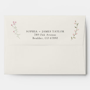 Minimalist Botanical Wedding Wildflowers Envelope