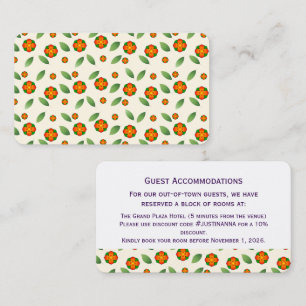 Minimalist Botanical  with Orange Blossom  Enclosure Card