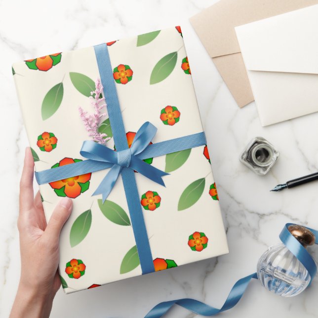 Minimalist Botanical  with Orange Blossom  Wrapping Paper (Gifting)