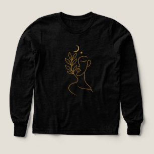 Minimalist Botanical Woman Line Art – Elegant Natu