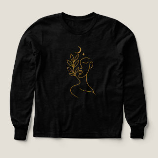 Minimalist Botanical Woman Line Art – Elegant Natu