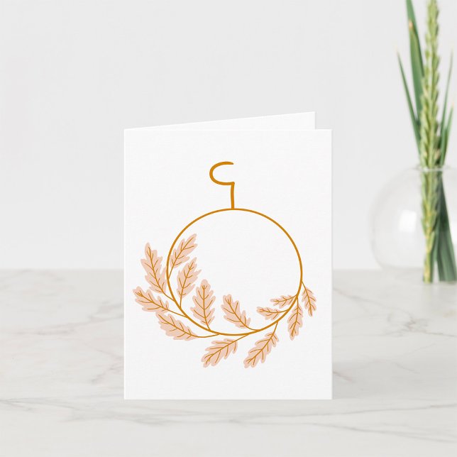 Minimalist Botanical Wreath Modern Neutral  Card (Creator Uploaded)