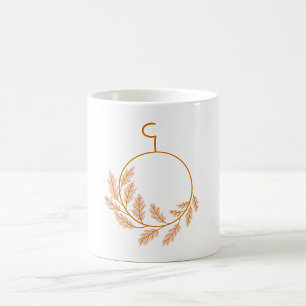 Minimalist Botanical Wreath Modern Neutral Coffee Mug