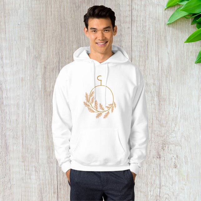 Minimalist Botanical Wreath Modern Neutral  Hoodie (Creator Uploaded)