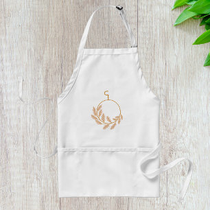 Minimalist Botanical Wreath Modern Neutral  Standard Apron