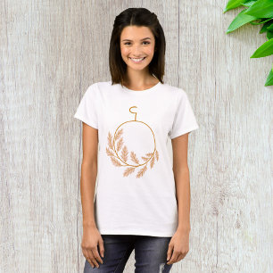 Minimalist Botanical Wreath Modern Neutral T-Shirt