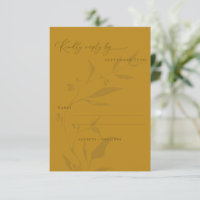 Minimalist Botanical Yellow Boho Script Wedding 