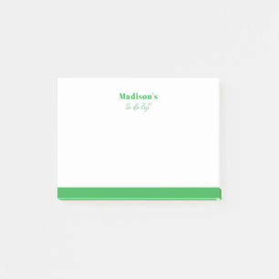 Minimalist Bow Post-It Note with Name Green