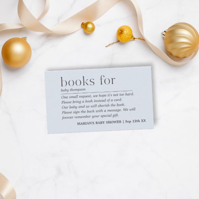 Minimalist Boy Pale Blue Books for Baby Enclosure Card (Creator Uploaded)