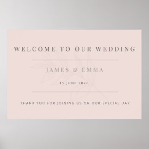 Minimalist Boyanical Wedding Warm Blush Poster