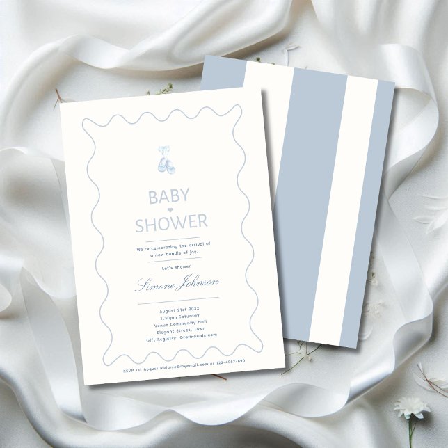 Minimalist Boys Baby Shower Invitation Calligraphy (Creator Uploaded)