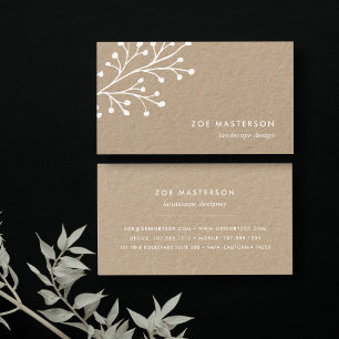 Minimalist Branch Kraft Business Card