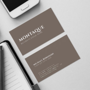 Minimalist Brand Name   One Syllable   Brown Business Card