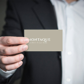 Minimalist Brand Name | One Syllable | Rustic Grey Business Card
