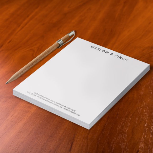 Minimalist Branded Business Name, and Contact Info Notepad (Creator Uploaded)