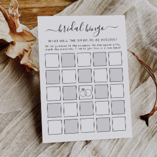 Minimalist Bridal Bingo Game Bridal Shower Invitation