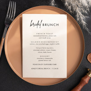 Minimalist Bridal Brunch Menu Cards   Brunch Menu