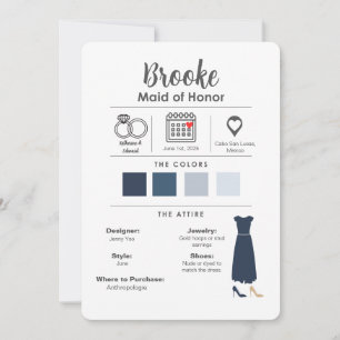 Minimalist Bridal Information Card