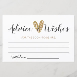 Minimalist Bridal Shower Advice Cards