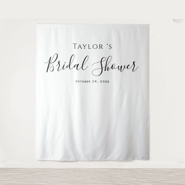 Minimalist Bridal Shower Backdrop Tapestry (Front)