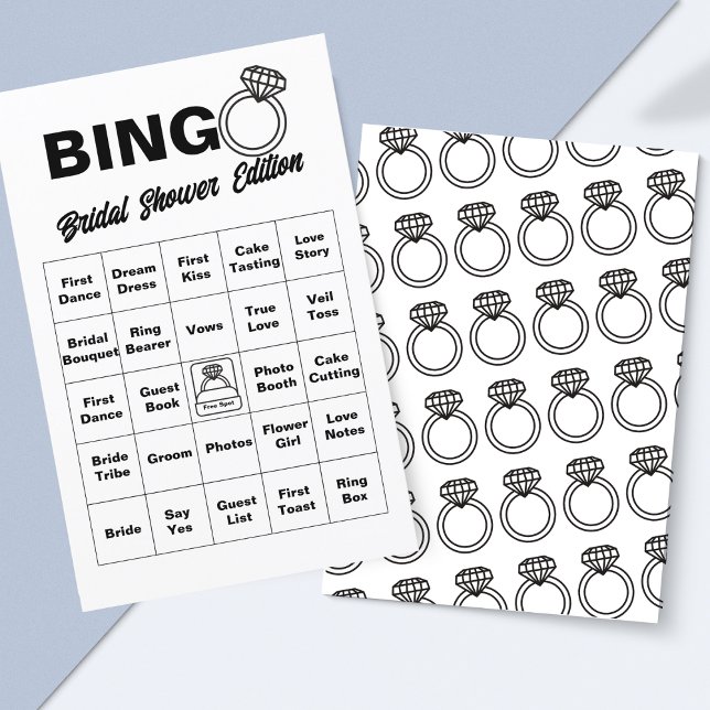 Minimalist Bridal Shower Bingo Game  (Elegant Wedding-Themed Bingo – Great for Showers, Bachelorette Parties & Receptions!)