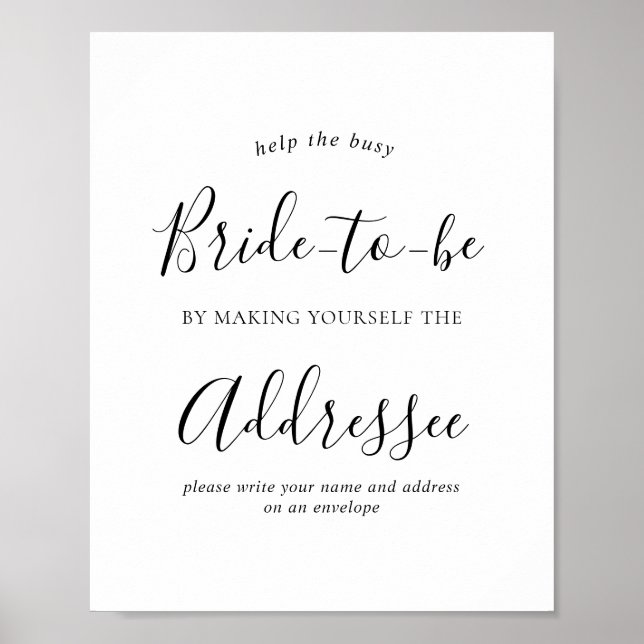 Minimalist Bridal Shower Envelope Address Sign (Front)