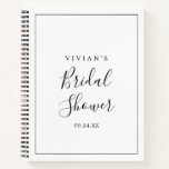 Minimalist Bridal Shower Gift List Notebook<br><div class="desc">This minimalist bridal shower gift list notebook is perfect for a simple wedding shower. The modern romantic design features classic black and white typography paired with a rustic yet elegant calligraphy with vintage hand lettered style. Customisable in any colour. Keep the design simple and elegant, as is, or personalise it...</div>