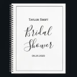 Minimalist Bridal Shower Gift Tracker Notebook<br><div class="desc">Stay organised with elegance using this Minimalist Bridal Shower Gift List Notebook. Featuring a clean, modern design, this notebook is perfect for tracking gifts, guests, and thank-you notes. Simple yet chic, it’s the perfect addition to a stylish bridal shower. Ideal for a minimalist, modern, or elegant bridal shower, this notebook...</div>
