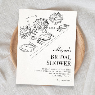 Minimalist bridal shower invitation