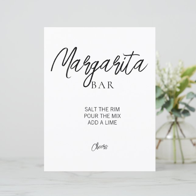 Minimalist Bridal Shower Margarita Sign (Standing Front)