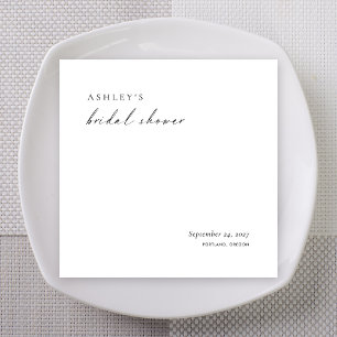 Minimalist Bridal Shower Napkins   Modern Elegant