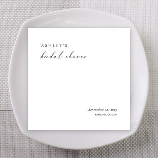 Minimalist Bridal Shower Napkins | Modern Elegant