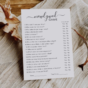 Minimalist Bridal Shower Newlywed Game Template, Invitation