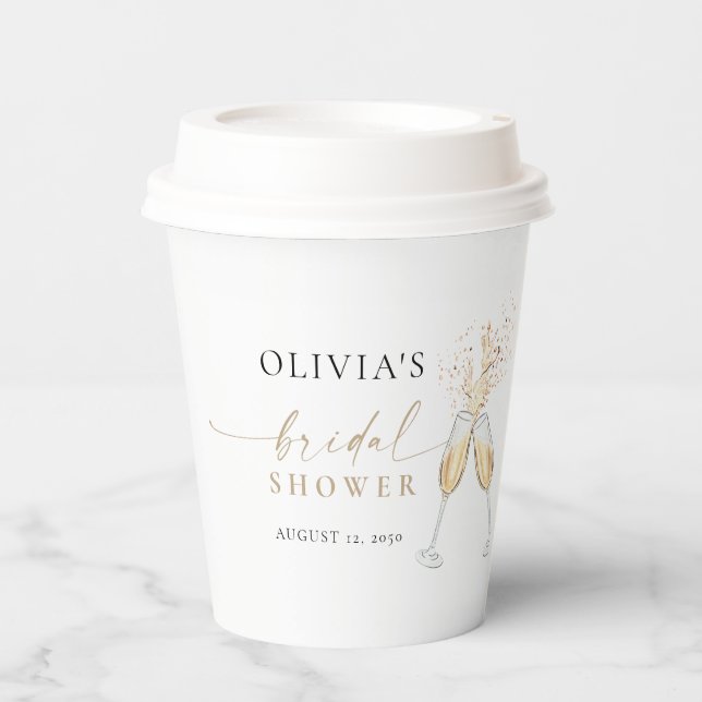 Minimalist Bridal Shower Paper Cups (Front)