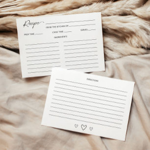 Minimalist Bridal Shower Recipe Card