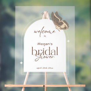 Minimalist Bridal Shower Welcome Arch Frosted Acrylic Sign