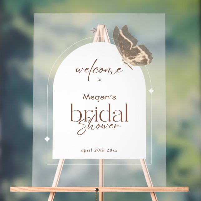 Minimalist Bridal Shower Welcome Arch Frosted Acrylic Sign (Neutral)