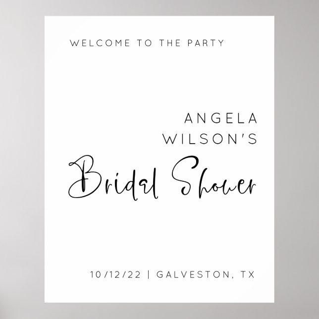 Minimalist Bridal Shower Welcome Sign (Front)