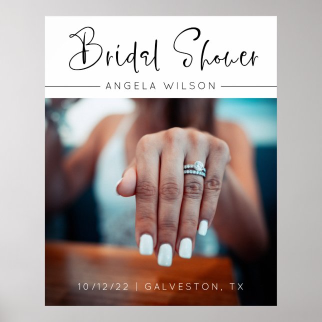 Minimalist Bridal Shower Welcome Sign with Picture (Front)