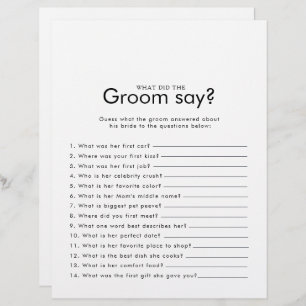 Minimalist Bridal Shower What did the Groom Say